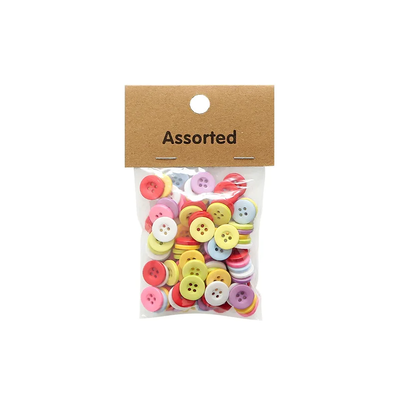 بقعة Hot البيع 15 مللي متر اللون الراتنج أربعة العين واسعة الحواف أزرار مختلط اللون أزرار اليدوية Diy بها بنفسك أزرار لون الحلوى #5