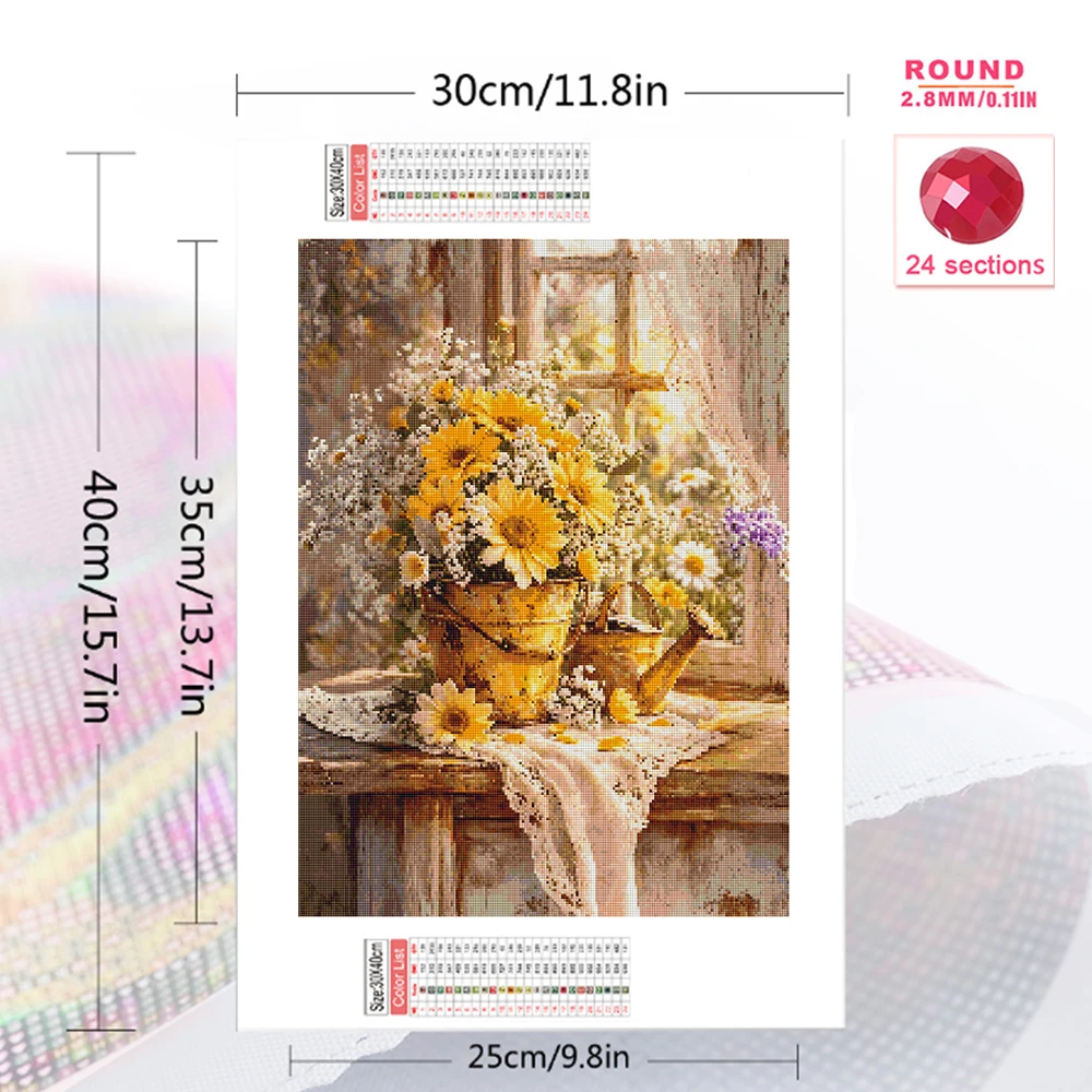 لوحة تطريز ماسية من إيفرشاين ب - مراجعة Embroidery Daisy Flower وسعره