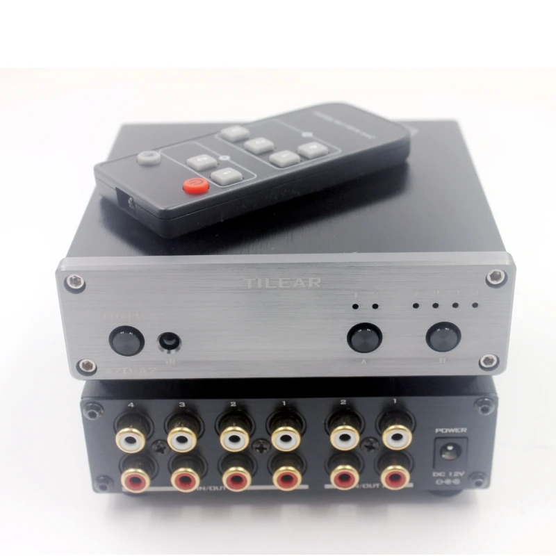 A2 HIFI Lossless 2 Input 4 Output RCA Audio Distributor Signal Selector Source Switcher Tone Volume For Stereo Amplifier Board