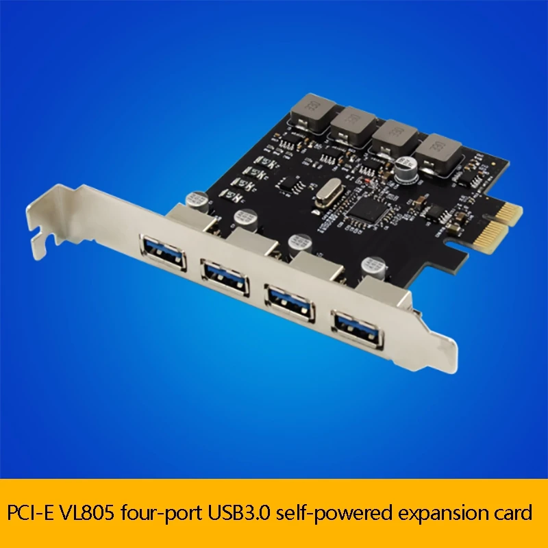 PCI-E VL805 Four-Port USB 3.0 Super High-Speed Expansion Card 5V/3A/Port Self-Powered for PC