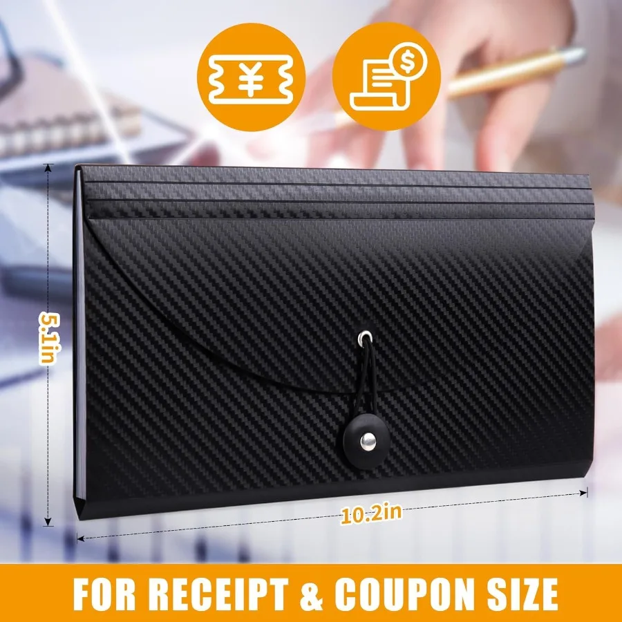 Receipt Coupon Organizer 13 Pots Small Accordion File Organizer with Labels for Receipt Cards Bill Business Coupons Storage 10.