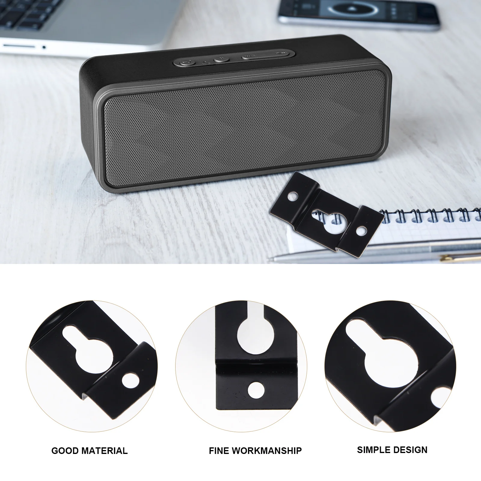 20Pcs Iron Keyhole Speaker Hangers Antirust Sturdy Sleek Design for Contemporary Appearance Speaker Wall Mount