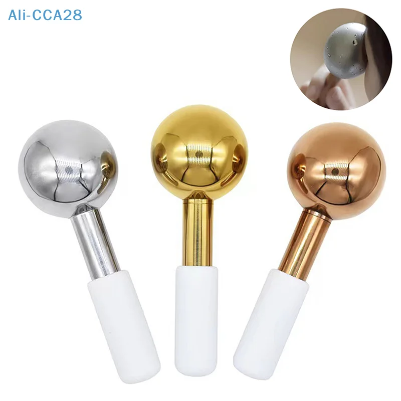 Facial Ice Globes Cold Hot Stainless Steel Facial Roller Skin Beauty Spa Cooling Globe Massage Ball Face Care Cryo Freeze Stick