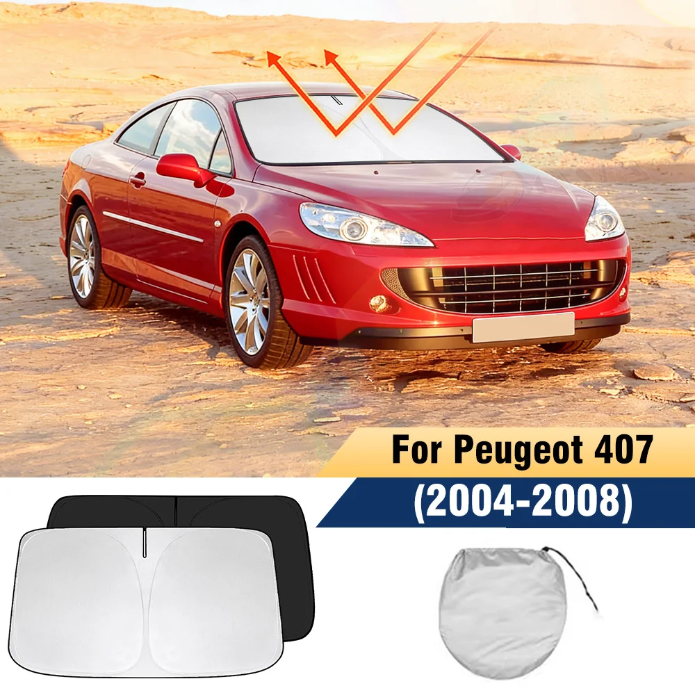 

For Peugeot 407 2004-2008 Windshield Sun Shade Foldable Sun Visor Protector UV Ray Blocker Car Cooling Window Sunshade