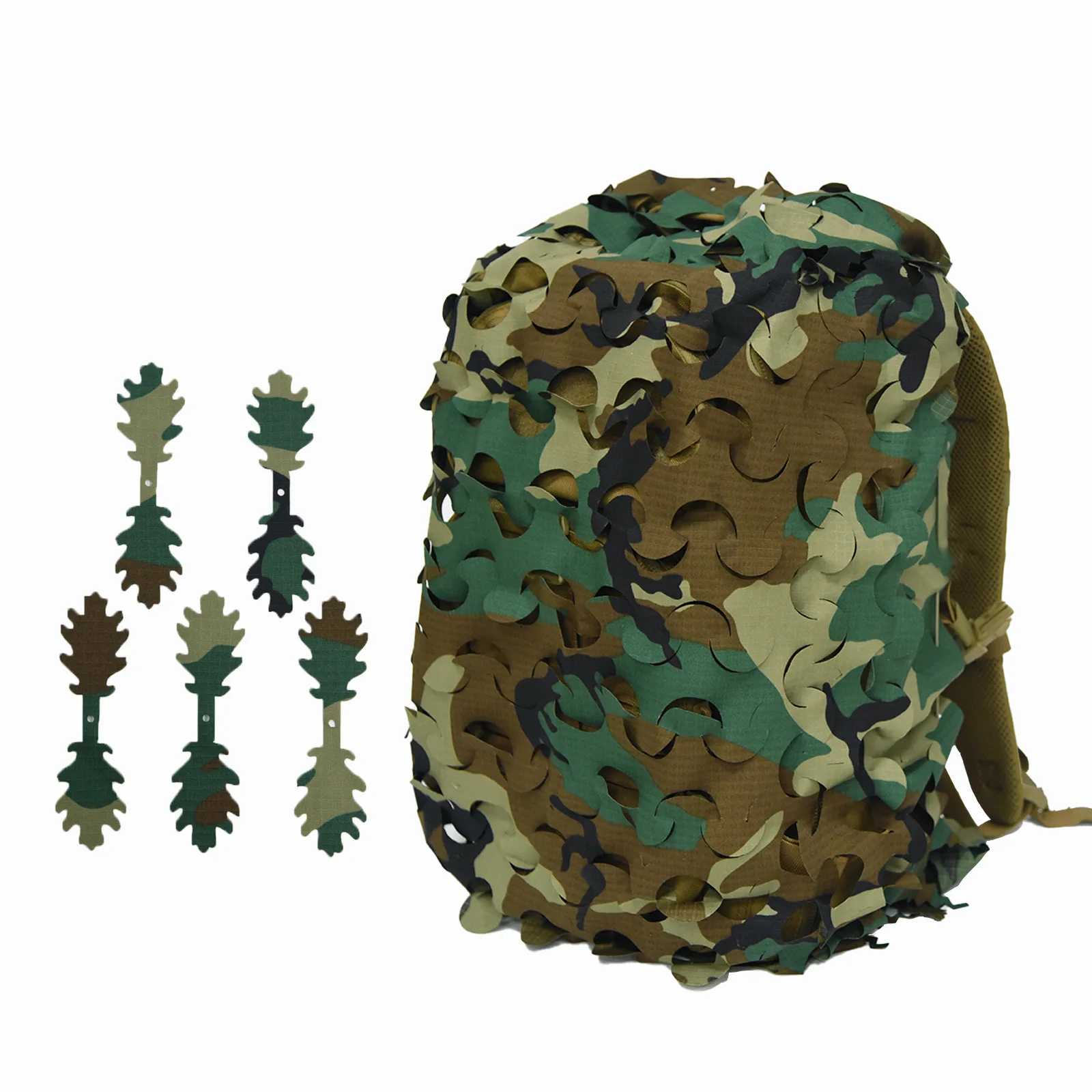 3D Bionic Leaf Shape Backpack Cover Iaser Cutting Outdoor Hunting Camo Backpack Cover Military Hunting Backpack Accessories 60L