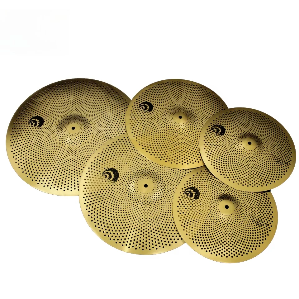 Beatello Mute Low Volume 14 Inch Hihat 16+18 Inch Crash 20 Inch Ride Brass Cymbal Mute Set Pack for Drums