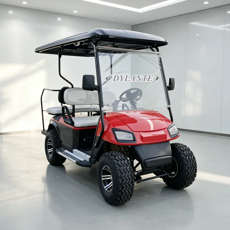 All Terrain 2+2 Seat Electric Buggy 4000W Drive Motor Lithium Battery With Removable Rain Curtain 4 Seater Electric Golf Cart