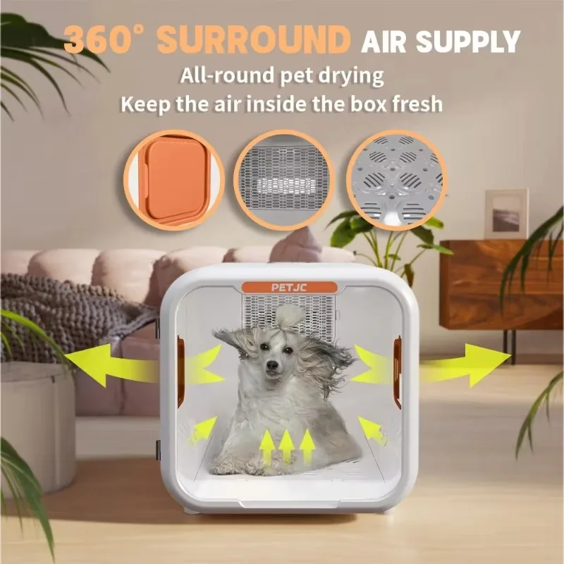 Automatic Pet Dryer Box for Pet Small Dogs Pet Shop Quiet Dog Hair Dryer 71L Capacity with Smart Temperature Control 360 Drying