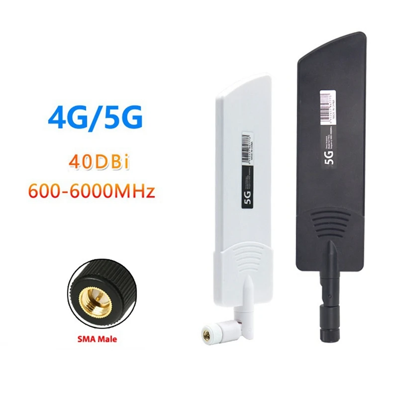 AA58 2PCS 5G/3G/4G/GSM Full Band Glue Stick Omni Wireless Smart Meter Router Module Gain 40DBi Antenna, Black SMA Male