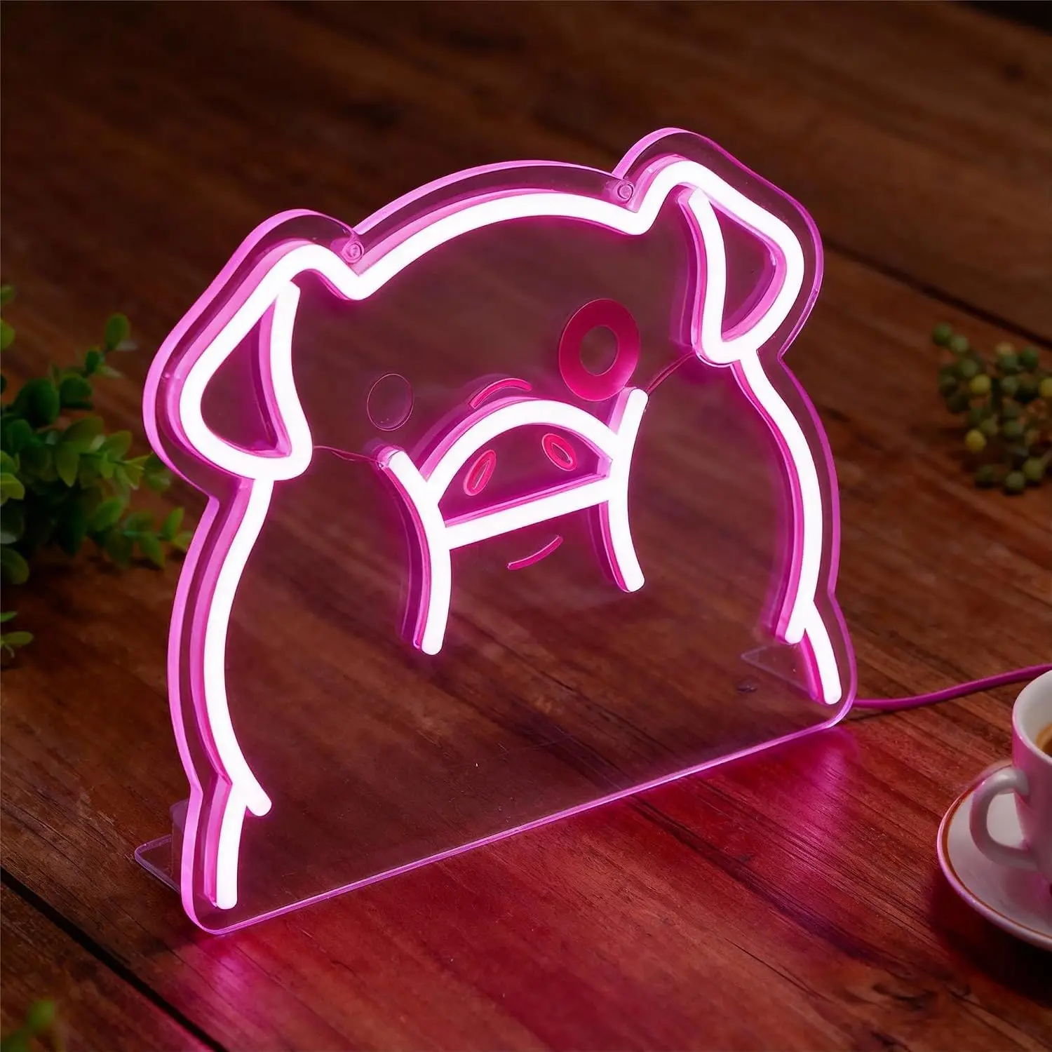 Cartoon Pig LED Neon Sign USB Neon Light for Kids Bedroom Nursery Farm Shop Animal Themed Party Wall Decor Birthday Gift Lamp