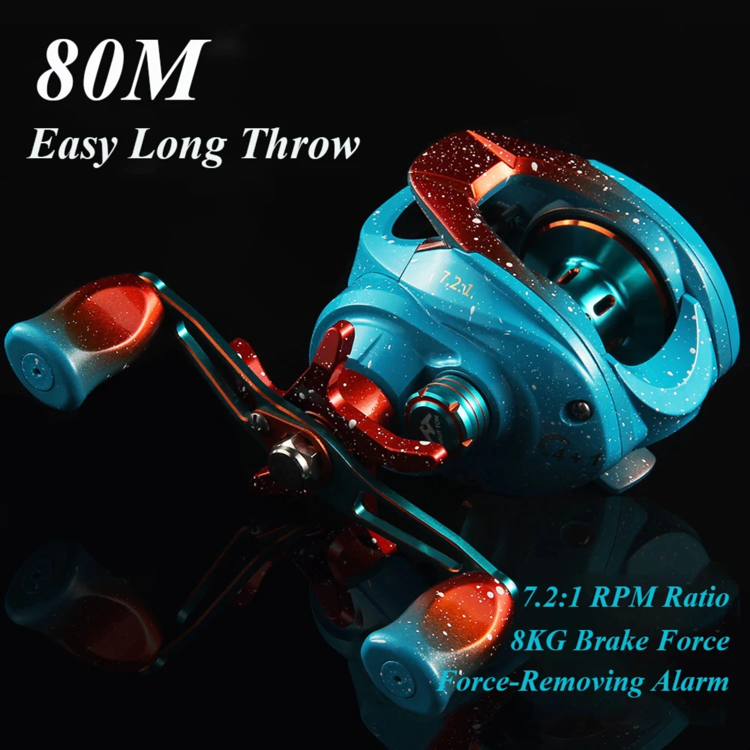 

YUZY Baitcasting Fishing Reel 8KG Max Drag 7.2 1 Gear Ratio 4+1 Ball Bearings Braking System High Speed Fishing Reel