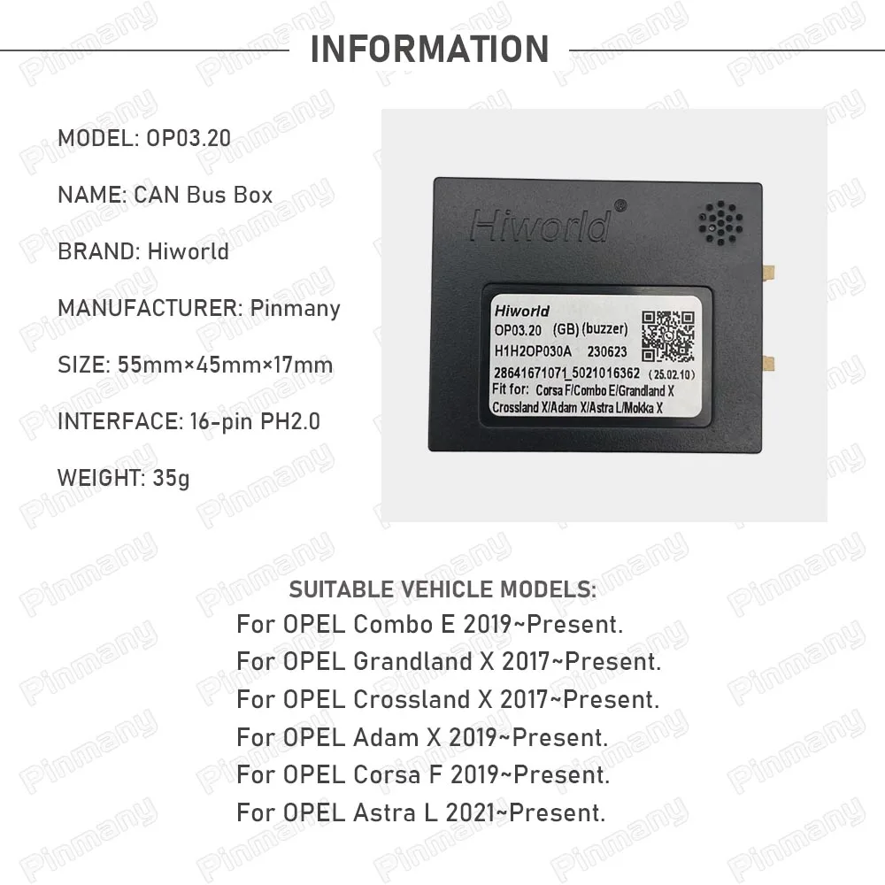 Car Android Radio CANBus Decoder Hiworld CAN Bus Adapter OP03 For
