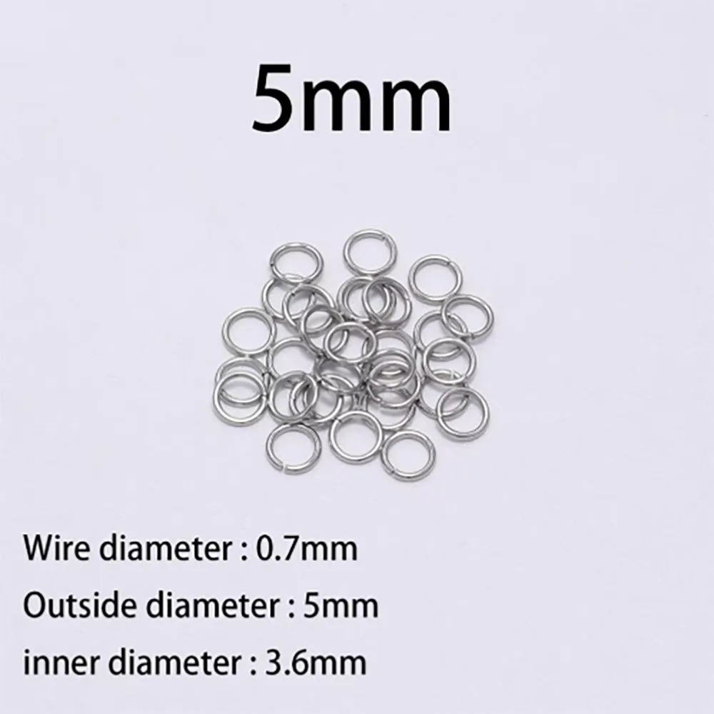 30-200Pcs 3-25mm Stainless Steel Split Ring Open Single Loops Jump Rings Connectors for DIY Jewelry Making Findings Accessories image 2