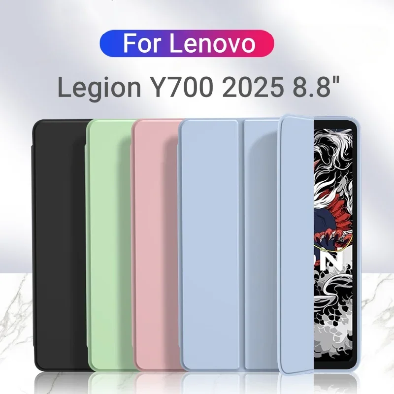 

For Lenovo Legion Y700 2025 Case Leather Soft TPU Back Stand Tablet Stand TPU Back Tablet for Lenovo Y700 4th Gen Case 8.8 inch