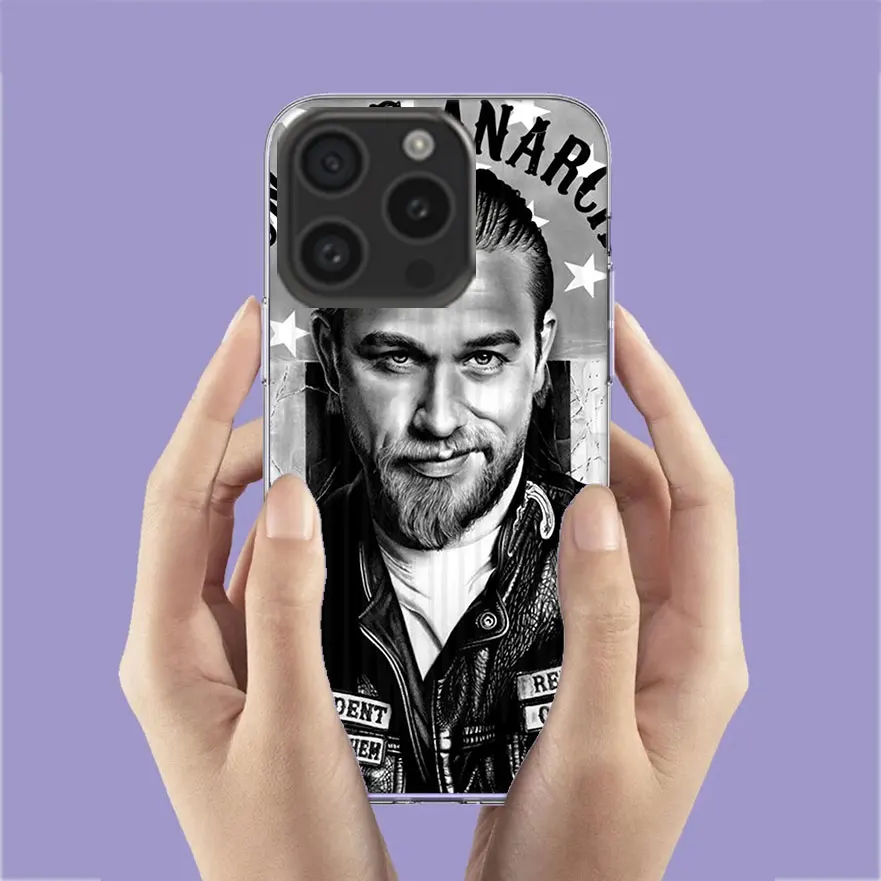 American TV Sons of Anarchy Clear Phone Case For Aplee iPhone 12 13 Mini 14+ 15 Plus 16 Pro Max Cover 11 Pro X XS Max Coque Hard