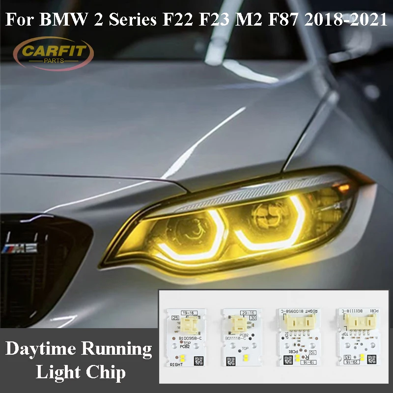 

Желтая ангельские глазки DRL для BMW 2 серии 18-21 F23 F22 F87 M2 LCI 220i 230i M240i Чип светодиодных фар дневных ходовых огней