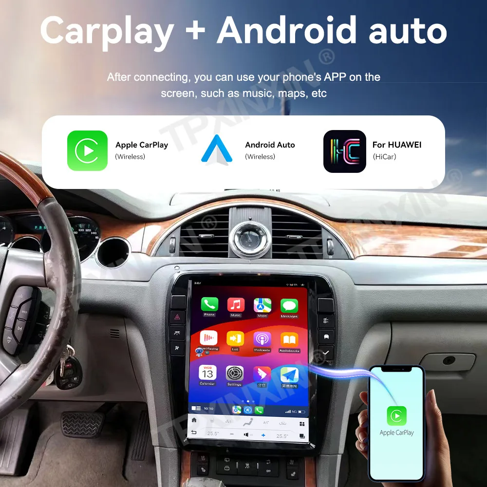 Car Accessories Radio For Buick Enclave 2009-2016 Android Auto GPS Navigation Multimedia Stereo Receiver Head Unit Offline Maps