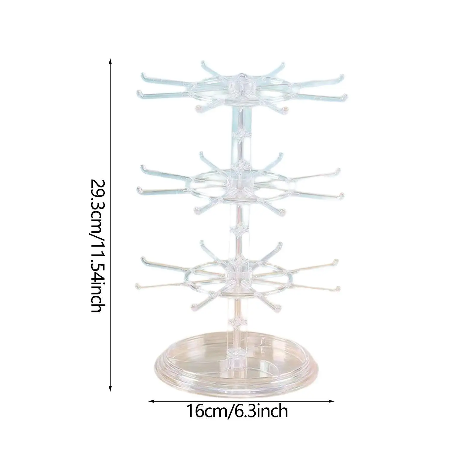 Supporto girevole per bracciale per orecchini a cremagliera a 3 strati per il negozio di portachiavi Scrunchie