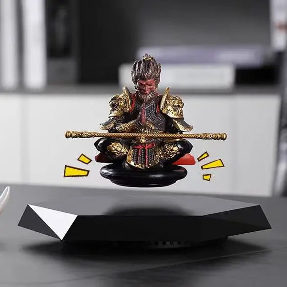 

Vibrant Monkey King Figurine with Golden Hooped Staff - Hand-Painted Plastic Car Dashboard Ornament & Desk Decor
