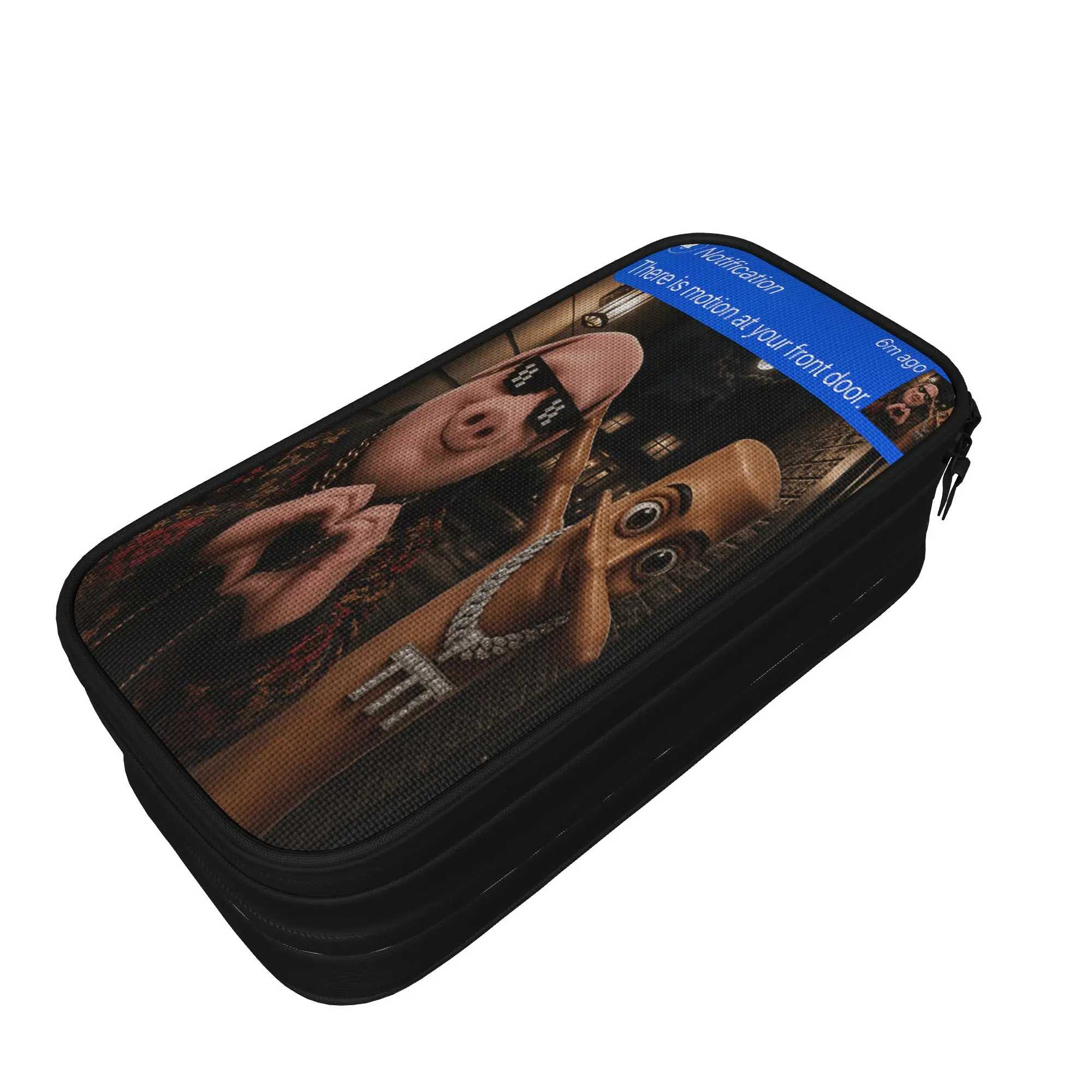 There is Motion at Your Front Door Tung Tung Tung John Pork Pencil Case  Pencil Box Boy Girl Vintage Big School Pencil Cases