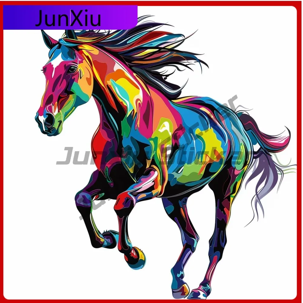 

Multicolor Running Horse Bold Cute Car Laptop Window Bumper Waterproof Vinyl Decal Decoration Unique Trendy Cute Vintage