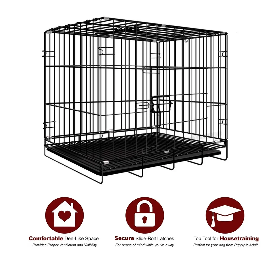 Foldable High Quality Pet Rabbit Dogs Cage 304 Stainless Collapsible Dog Cages with Tray