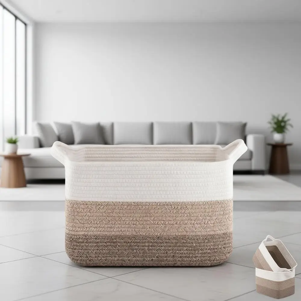 

Набор из 3 градиентных желтых хлопковых корзин для хранения, 16x12x10, для дома и детской комнаты