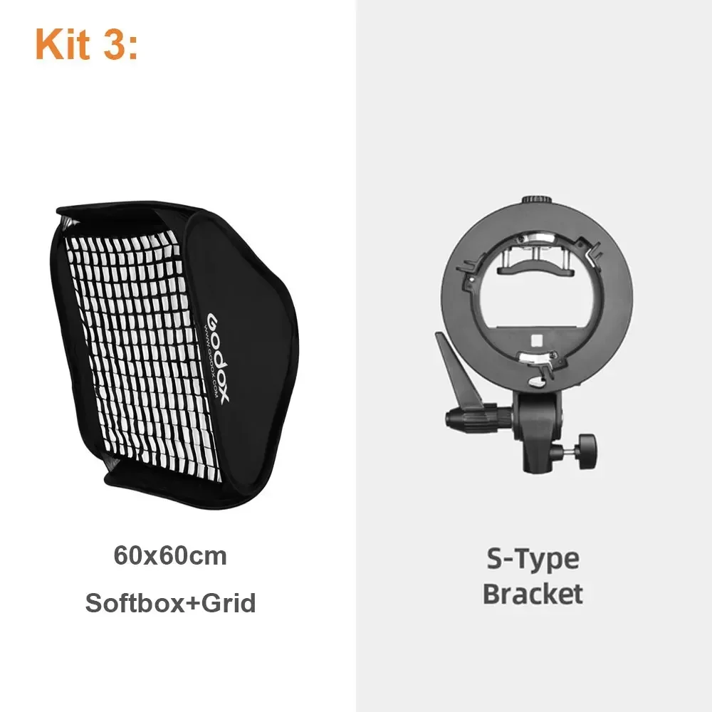 Softbox with S1 S-Type Bracket Honeycomb Grid Bowens Mount Flash Bracket Mount Foldable photography box light box Softbox