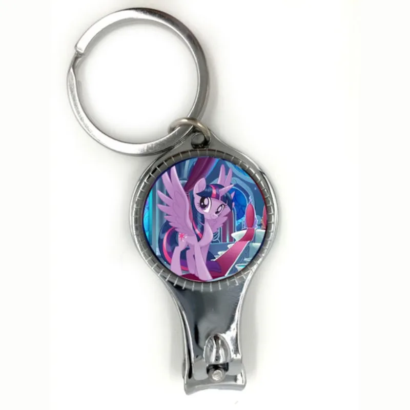 My Little Pony Twilight Sparkle Pinkie Pie Cartoon Beautiful Nail Clippers Keychain Nail Clipper Scissors Nail Art Bottle Opener