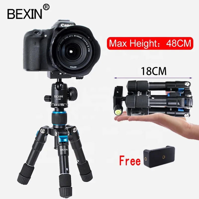 Desktop mini tripod camera stand phone support mobile tripod aluminum smartphones adapter camera tripod for DSLRS video camera