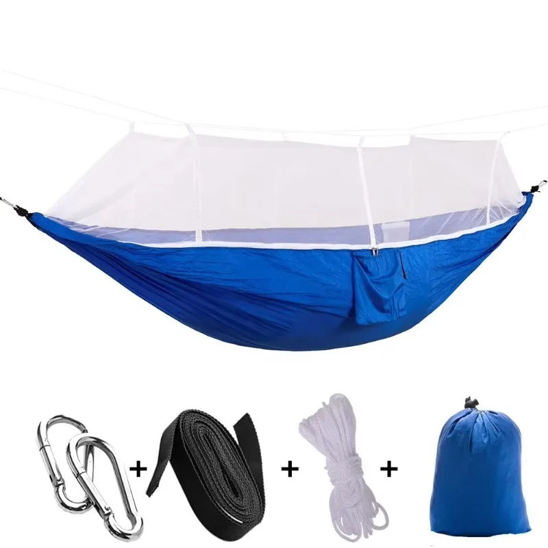 Factory Wholesale  Travel Camping Hammock Lightweight Portable Outdoor Hammocks with Mosquito Net