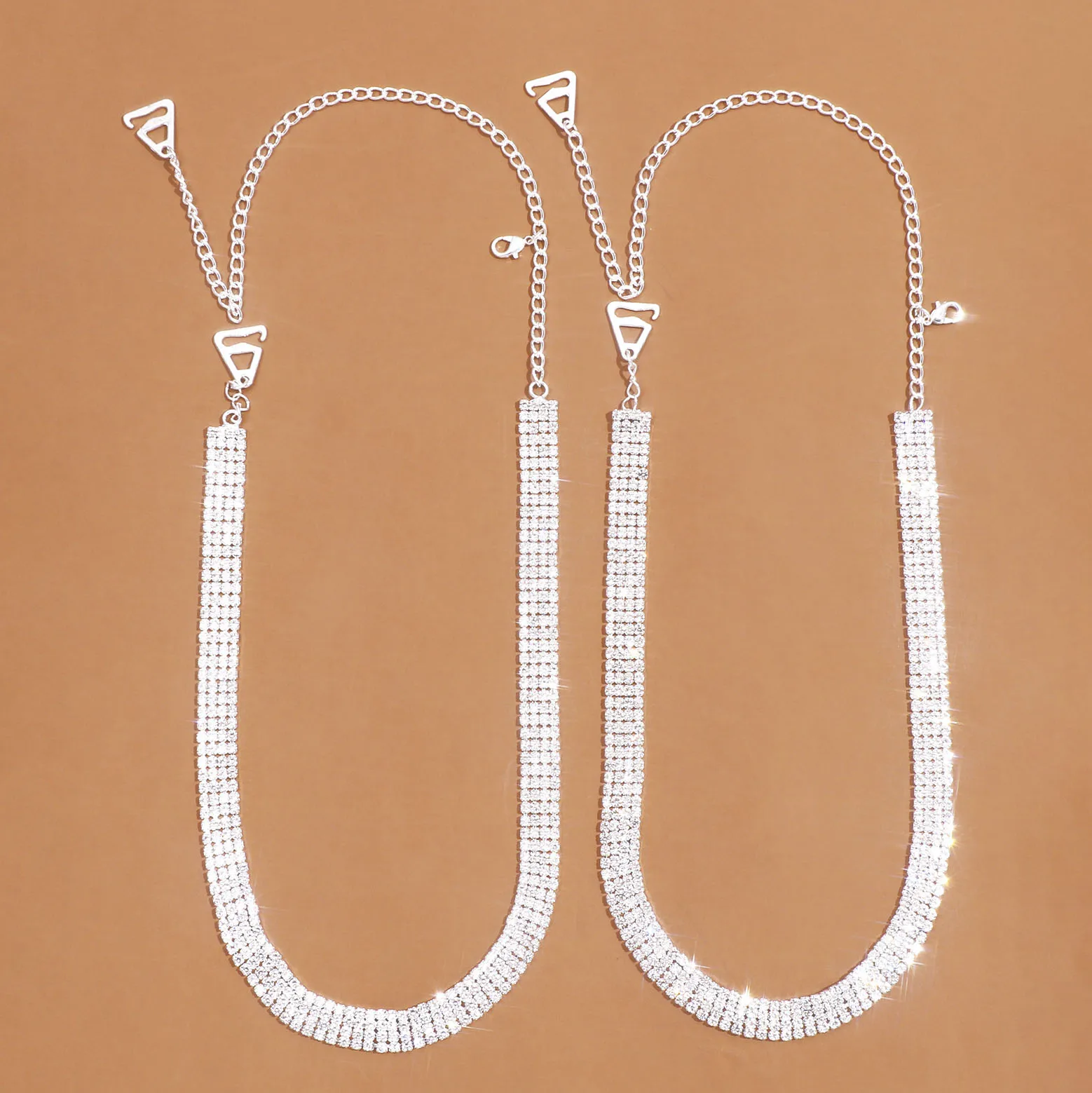 سلسلة كتف وحمالة صدر بسيطة من حجر الراين للنساء ، مجوهرات حمالة صدر مثيرة للفتيات ، كريستال لامع على الموضة ، إكسسوارات للجسم ، تخفيضات كبيرة #2