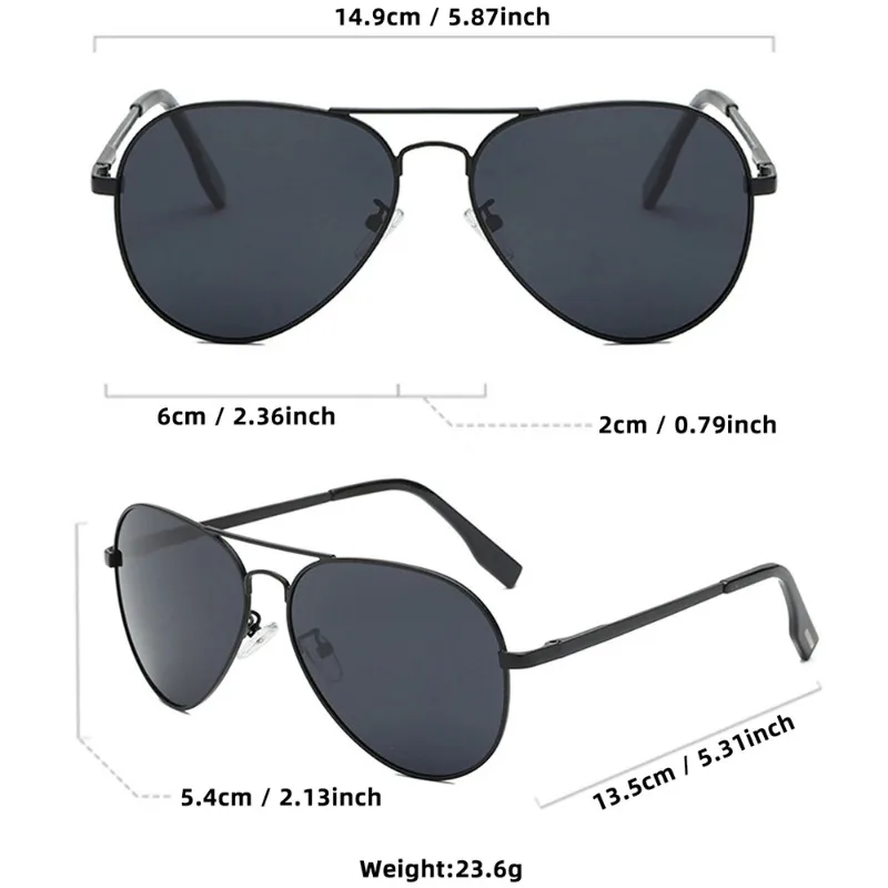 Classic Big Pilot Sunglasses Men Luxury Metal Black Aviation Sun Glasses Male Fashion Driving Vacation Shades UV400 view 3