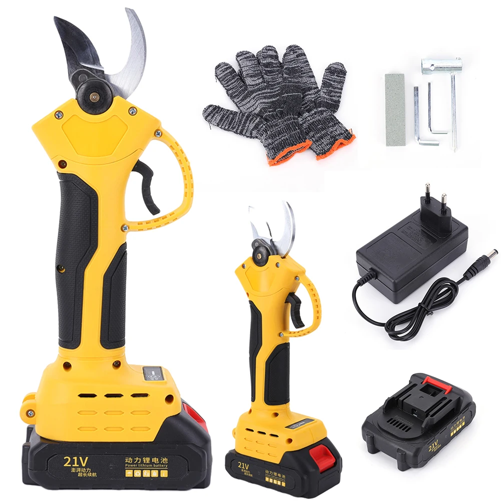 

Cordless Electric Pruner Electric Pruning Shears with Battery Rechargeable Pruning Shears Scissor Cutter 40 Mm Pruner For Garden