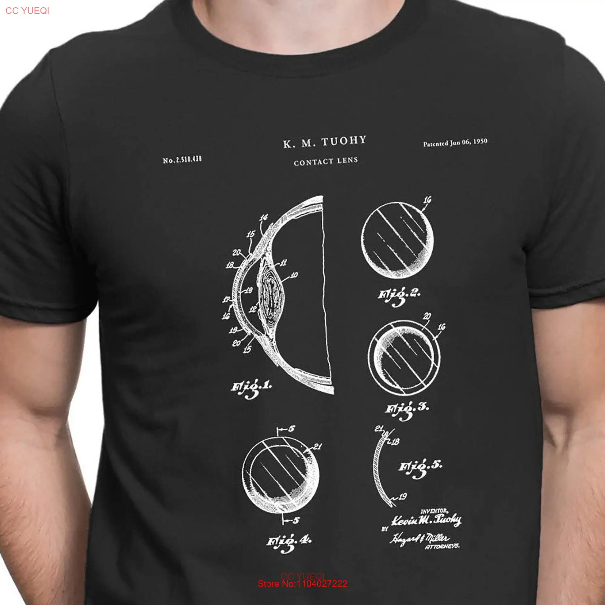 Optometry Art Contact Lens Blueprint Optometrist Eye Doctor s Optician Optical Shop Decor t shirts PT762