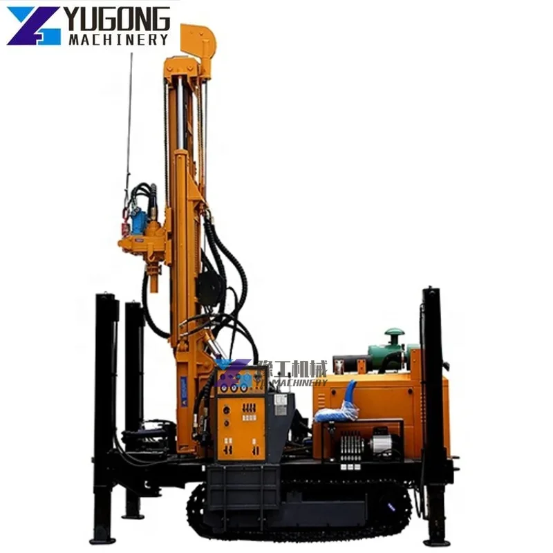 Deep Hole Diesel Oil Crawler Rotary Water Well Drilling Rig Prices for Sale Durable Drill Rig Rock Pneumatic Drilling Rig