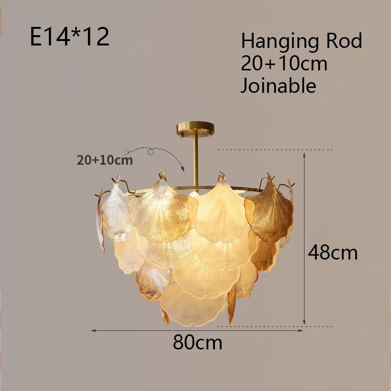 Ronde Amber Shell-plafondkroonluchter Murano-glazen lamp Moderne LED dimbare lamp Artistieke slaapkamer Prinsessenkamer hanglamp