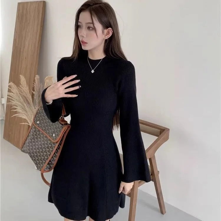 

Knee Length Pullover Off Shoulder Sweaters Jumpers Women Oversized Half-Sleeve Valentine's Office Adults French-Style Ruched Ins