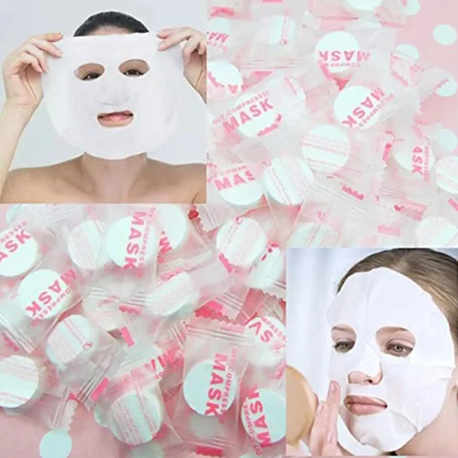 NEW High-end 30/50PCS Disposable Compressed Facial Mask Portable Non-woven Face Mask Facial Towel Coin Cotton Wrapped Tissues