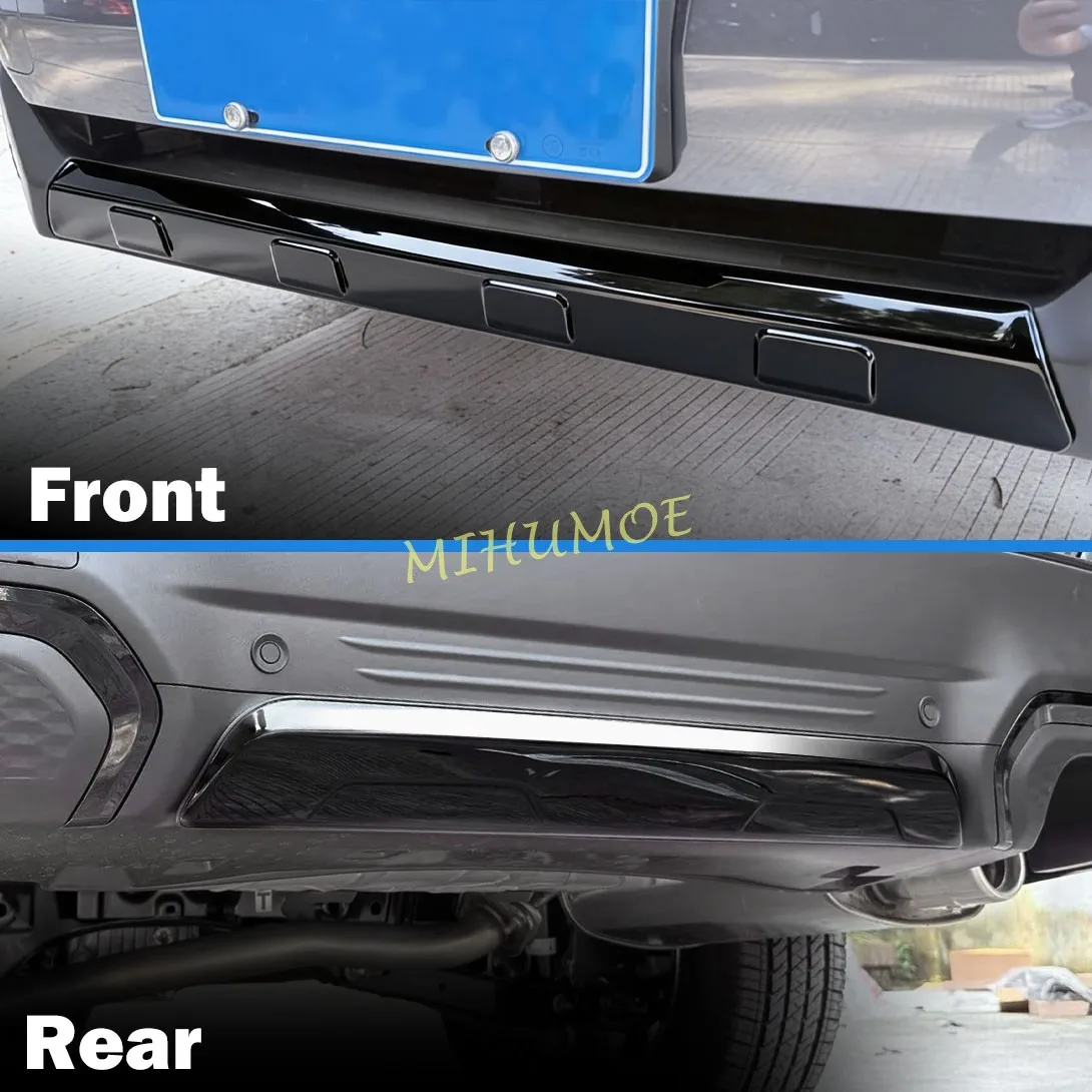 Black Stainless Steel Front & Rear Bumper Strip Protector Cover For 2025 2026 Subaru Forester Hybrid SL Accessories Trims