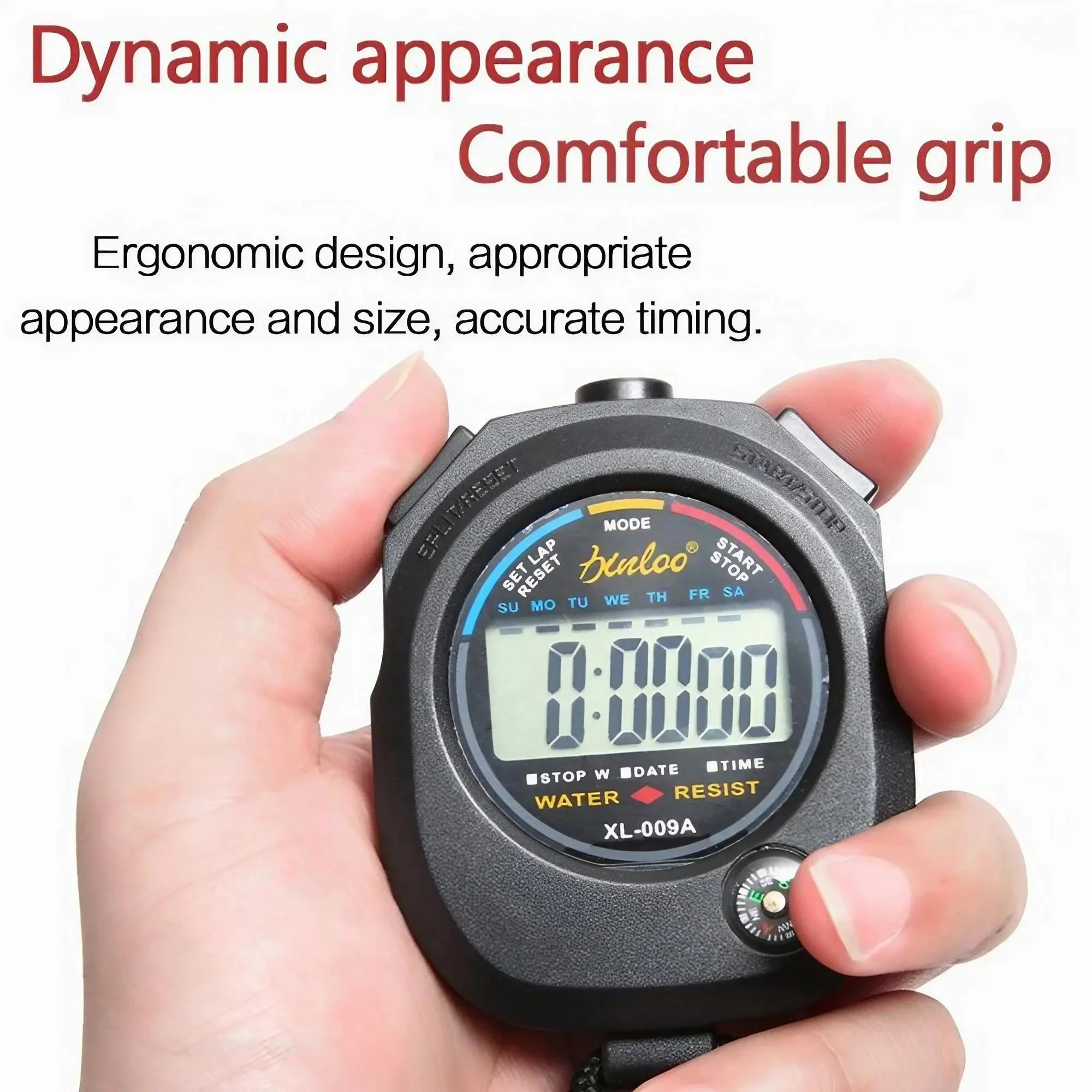 ساعة توقيت رقمية، شاشة كبيرة، ساعة توقيت رياضية متعددة الوظائف مع وقت تاريخ التنبيه لمدربي تدريب اللياقة البدنية #3
