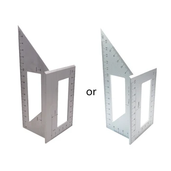 Alüminyum Alaşımlı Ahşap Kare Çok Fonksiyonlu Cetvel 45 90 Derece Ölçer Kural Ağaç İşleme Aleti