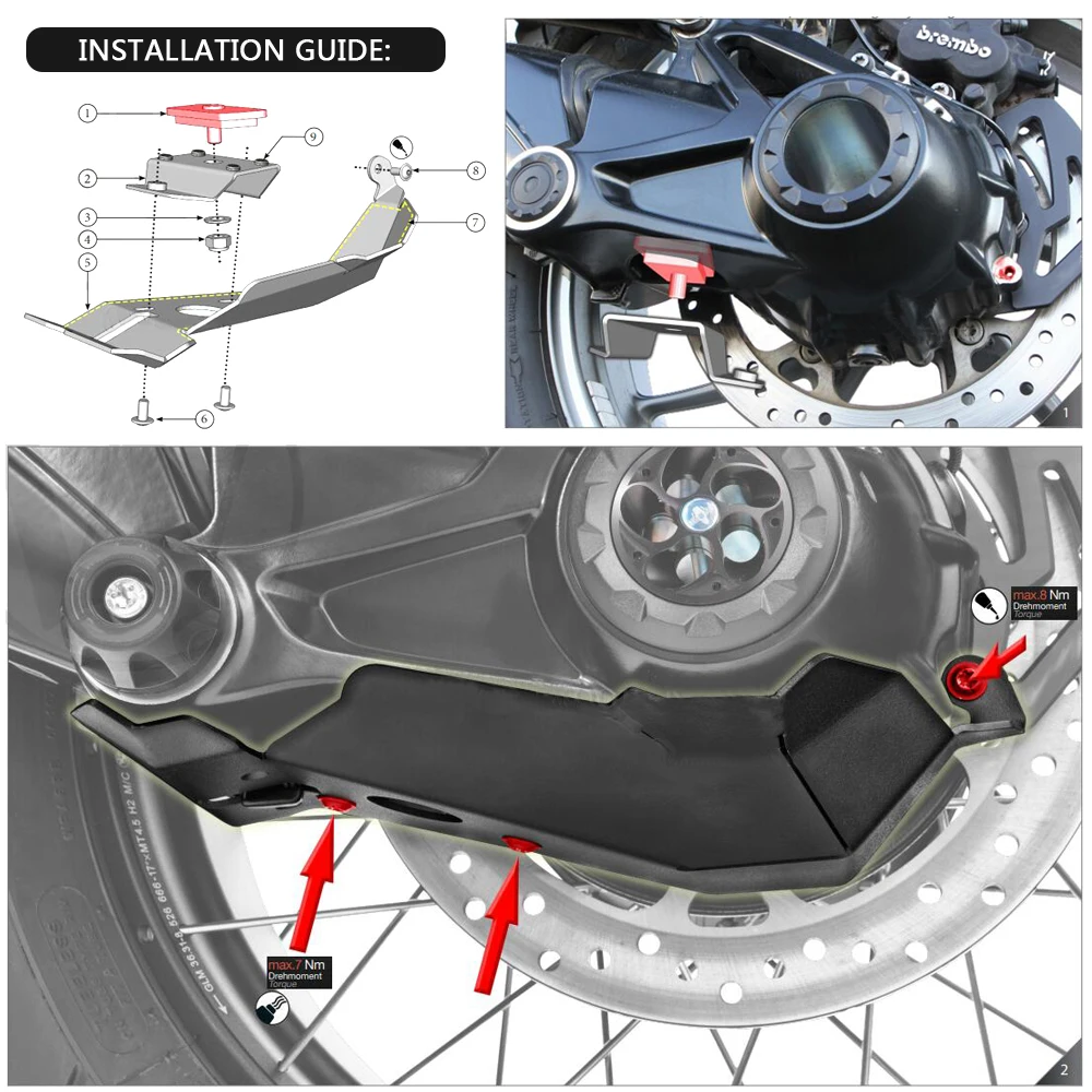 For BMW R1200GS R1250GS ADV R1250RT R1200RT Cardan Fender Rear Axle Protection Drive Shaft Final Drive Housing Bottom Protector