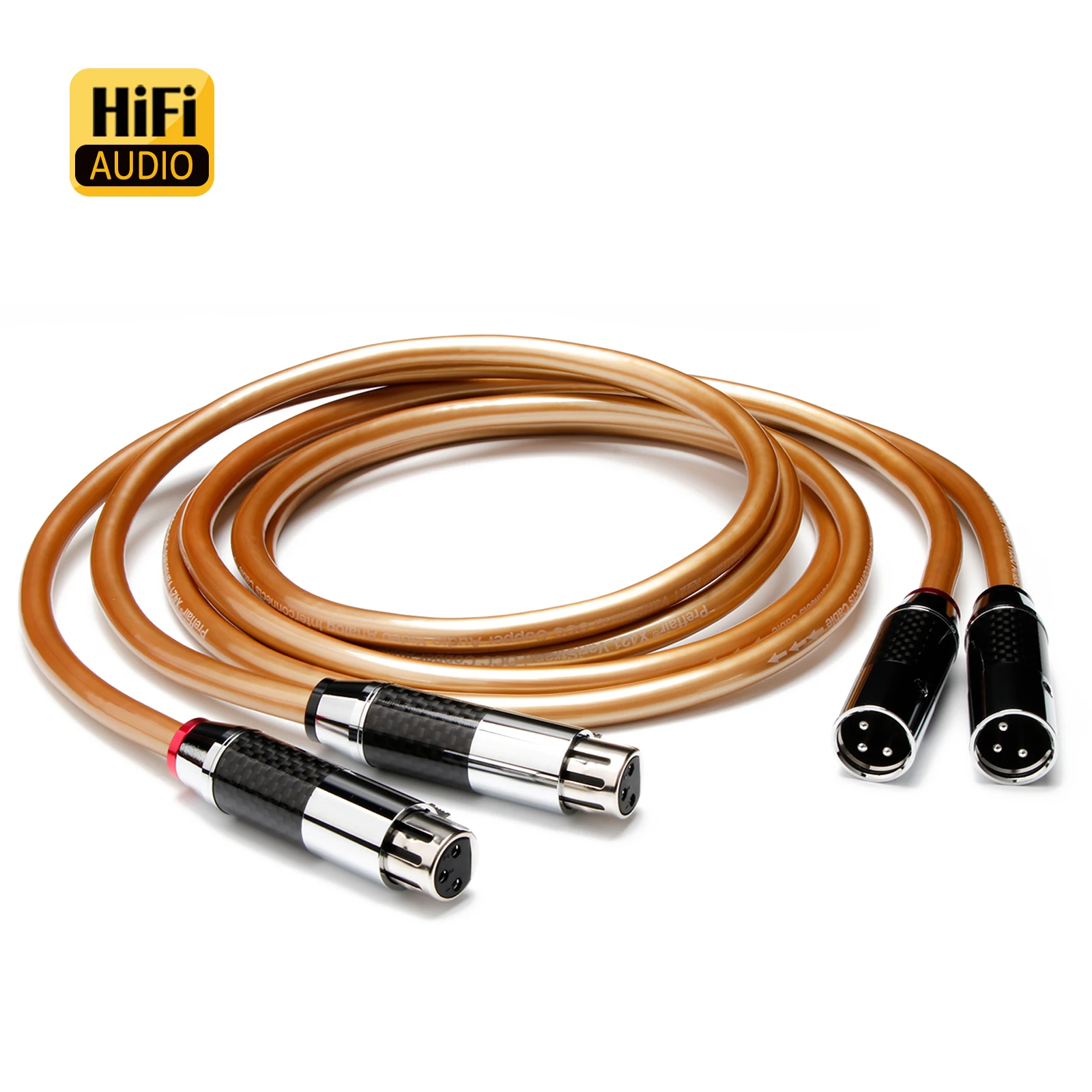 Câble d'interconnexion XLR HiFi symétrique OCC plaqué argent avec connecteur plaqué rhodium