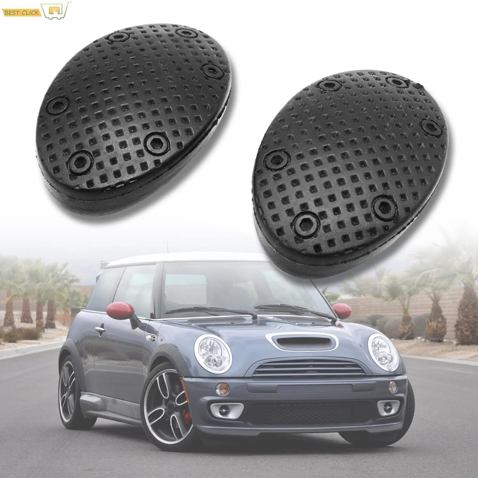 2PCS For Mini Cooper One S R50 R53 R55 R56 R60 F55 F56 F54 Countryman Clubman Accessories Clutch Brake Rubber Pedal Covers Pads