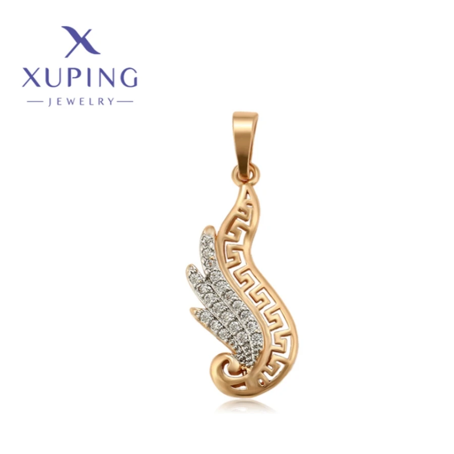 Xuping Jewelry New Fashion Romantic Elegant Unique Shape Gold Color Pendant Necklace for Women Girls Birthday Gifts A00672138