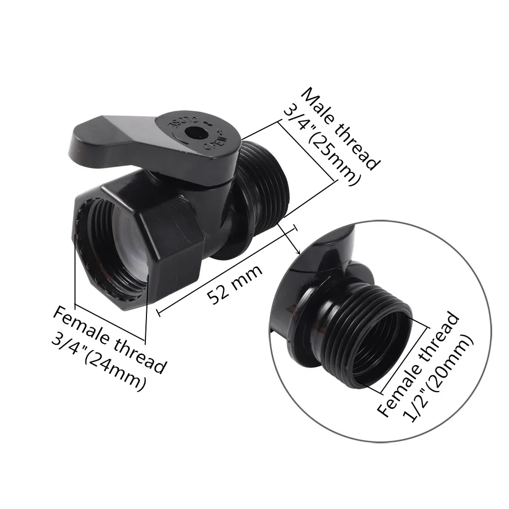 3/4 inch male and female threaded connector block switch homebrew pipe fittings plastic garden  tools