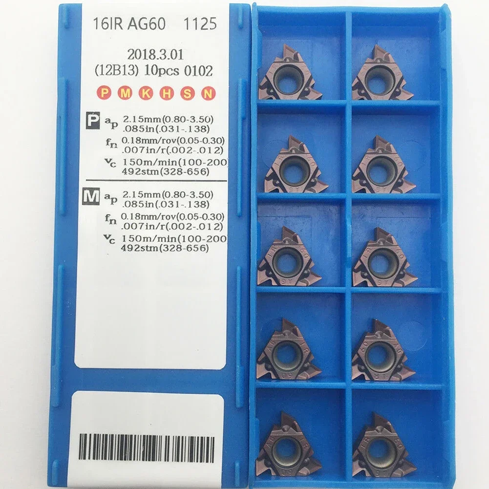 

10pcs Lathe Threading Inserts Alloy Blade Carbide Insert Precision Grinding Carbide Power Tools Threading Inserts Kits