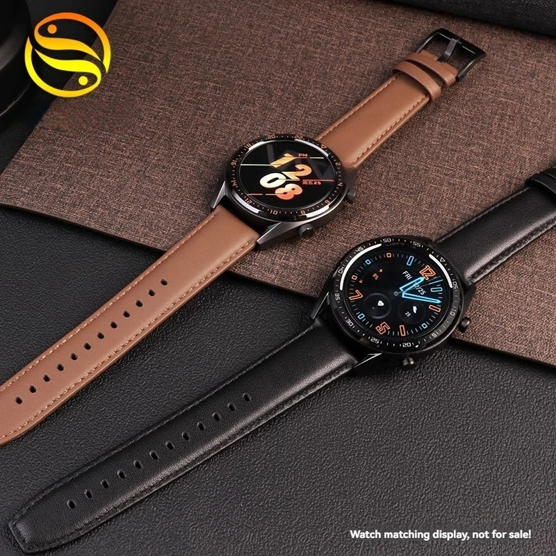 لهواوي ساعة Smartwatch GT5 GT4 GT3 عادية جلد البقر Lea-ther أشرطة ساعات اليد 46 مللي متر الهاتفي الرجال جلد العجل الإفراج السريع سوار 22 مللي متر