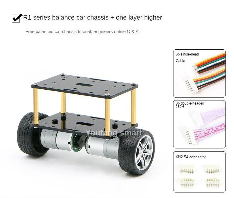 2WD Self Balancing Robot Car Encoder Motor 2 Layers Car PID Adjustment LQR Trolley for Arduino Robot DIY Kit Programmable Robot